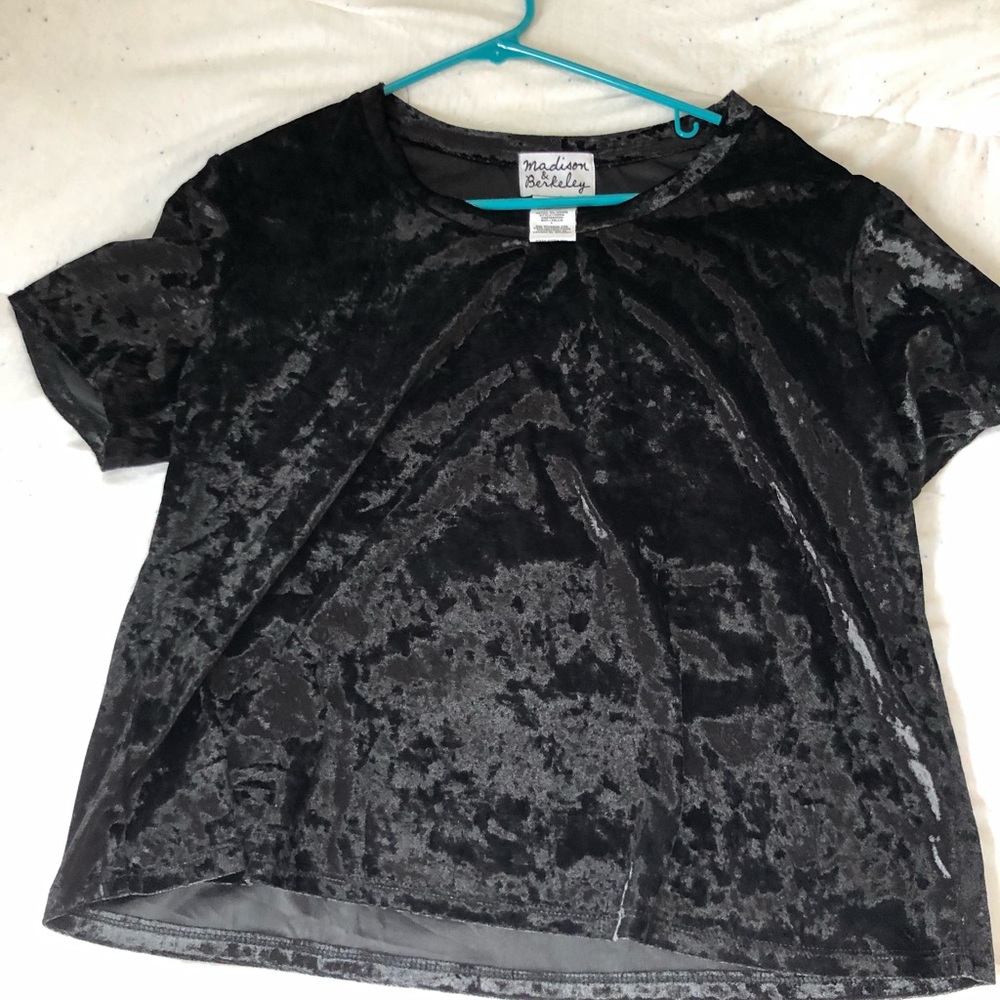 Black velvet crop top